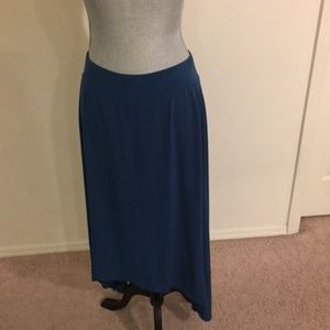 Badgley Mishcka Blue Hi/Low Elastic Waist Skirt Lg